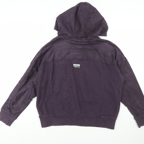 Adidas Women Purple Hooded Pullover Sweatshirt UK 10 S