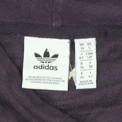 Adidas Women Purple Hooded Pullover Sweatshirt UK 10 S
