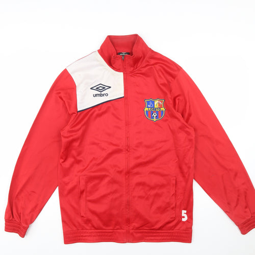 Umbro Men's Red Full Zip Football Sweatshirt Jacket M