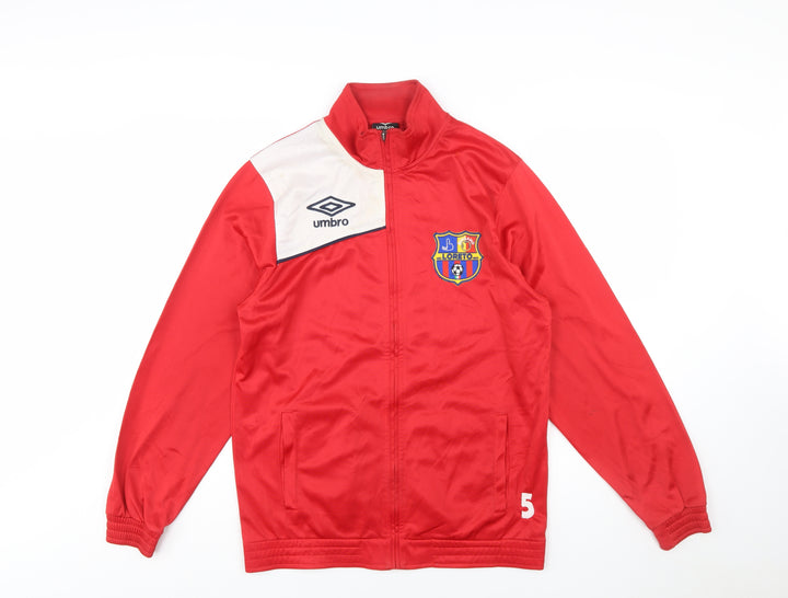 Umbro Men's Red Full Zip Football Sweatshirt Jacket M