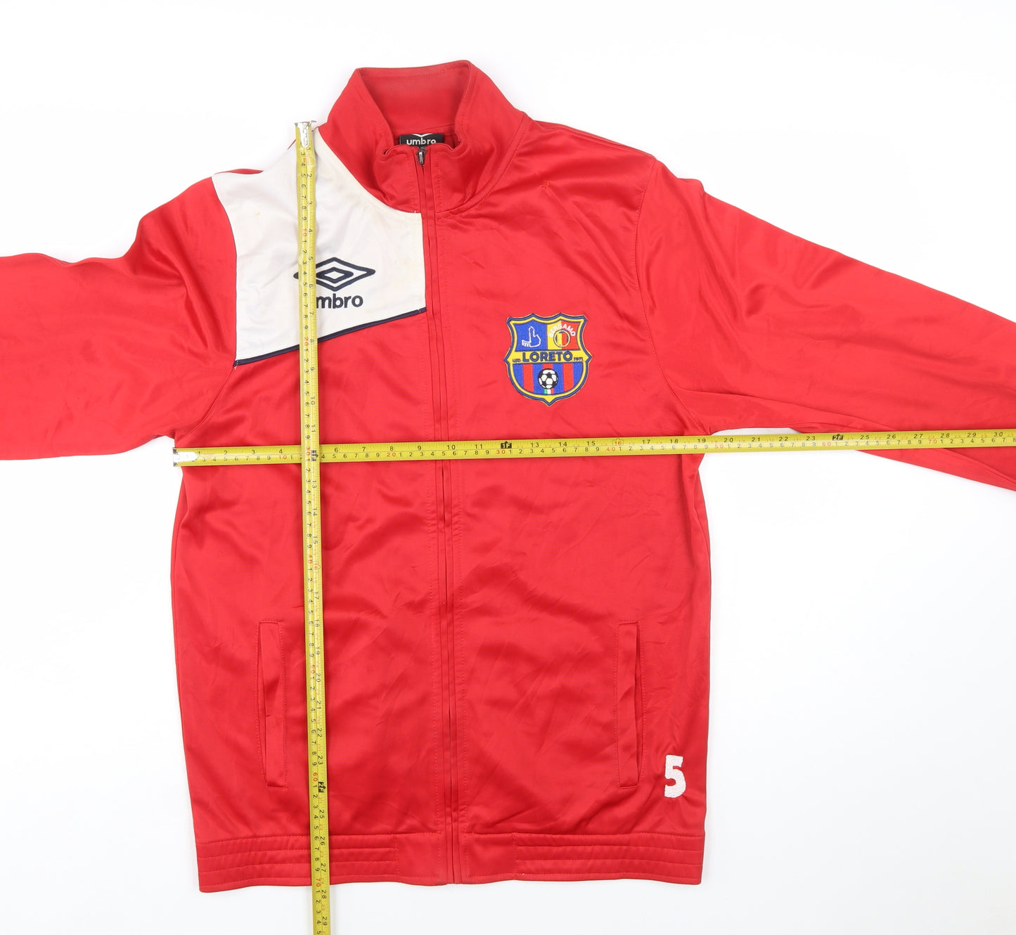 Umbro Men's Red Full Zip Football Sweatshirt Jacket M