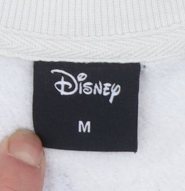 Disney Womens Beige Graphic Print Pullover Sweatshirt M 12-14