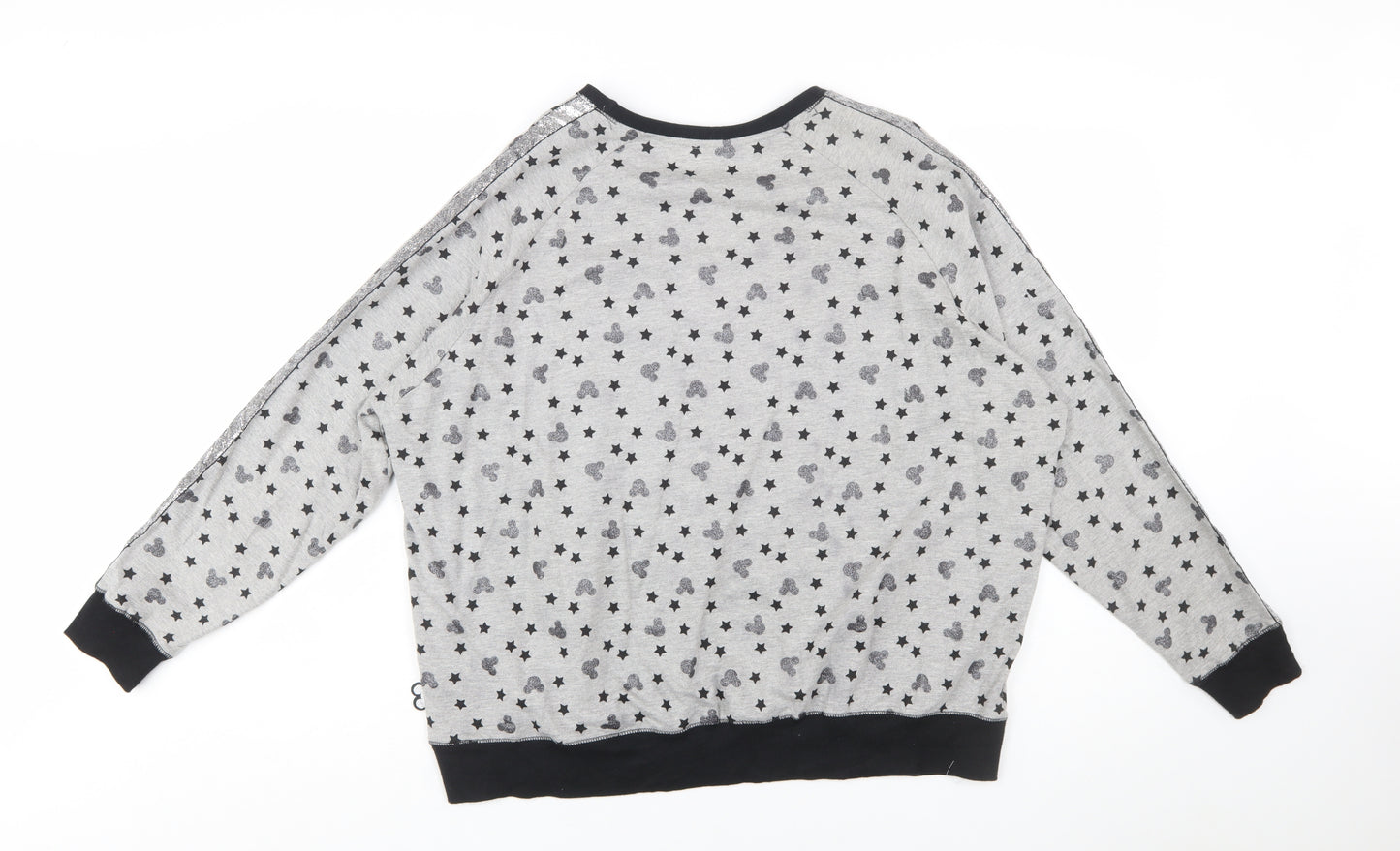 Disney Women Grey Mickey Mouse Star Print Sweatshirt XL