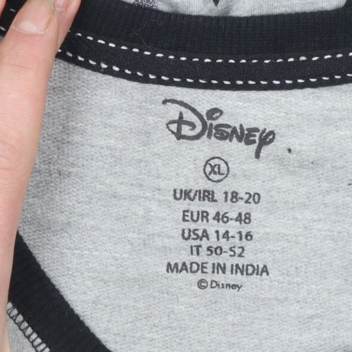 Disney Women Grey Mickey Mouse Star Print Sweatshirt XL