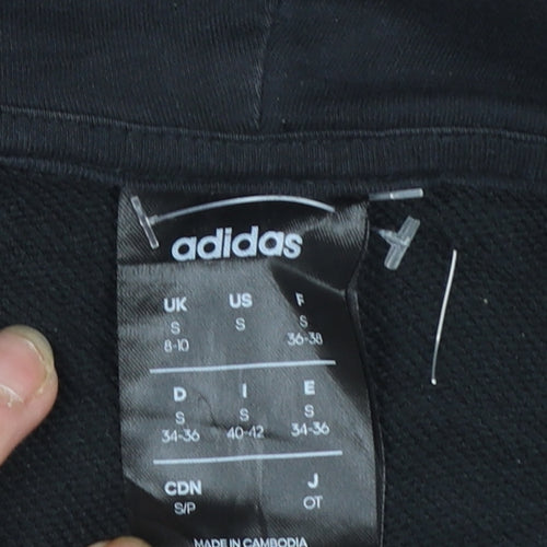 Adidas Women's Black Pullover Hoodie Small 8-10 Cotton Blend