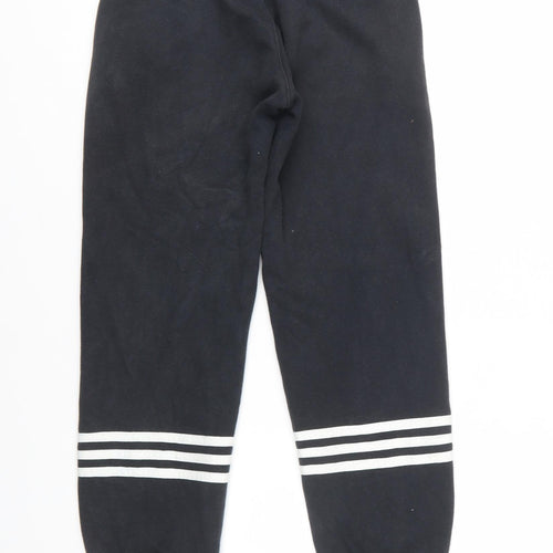 Adidas Boys Black Jogger Trousers 9-10 Years Cotton Fleece Sportswear