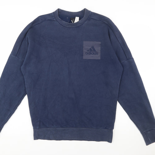Adidas Men's Blue Crew Neck Pullover Sweatshirt Size S