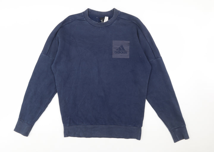 Adidas Men's Blue Crew Neck Pullover Sweatshirt Size S