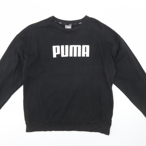 Puma Womens Black Crew Neck Pullover Sweatshirt Size 14