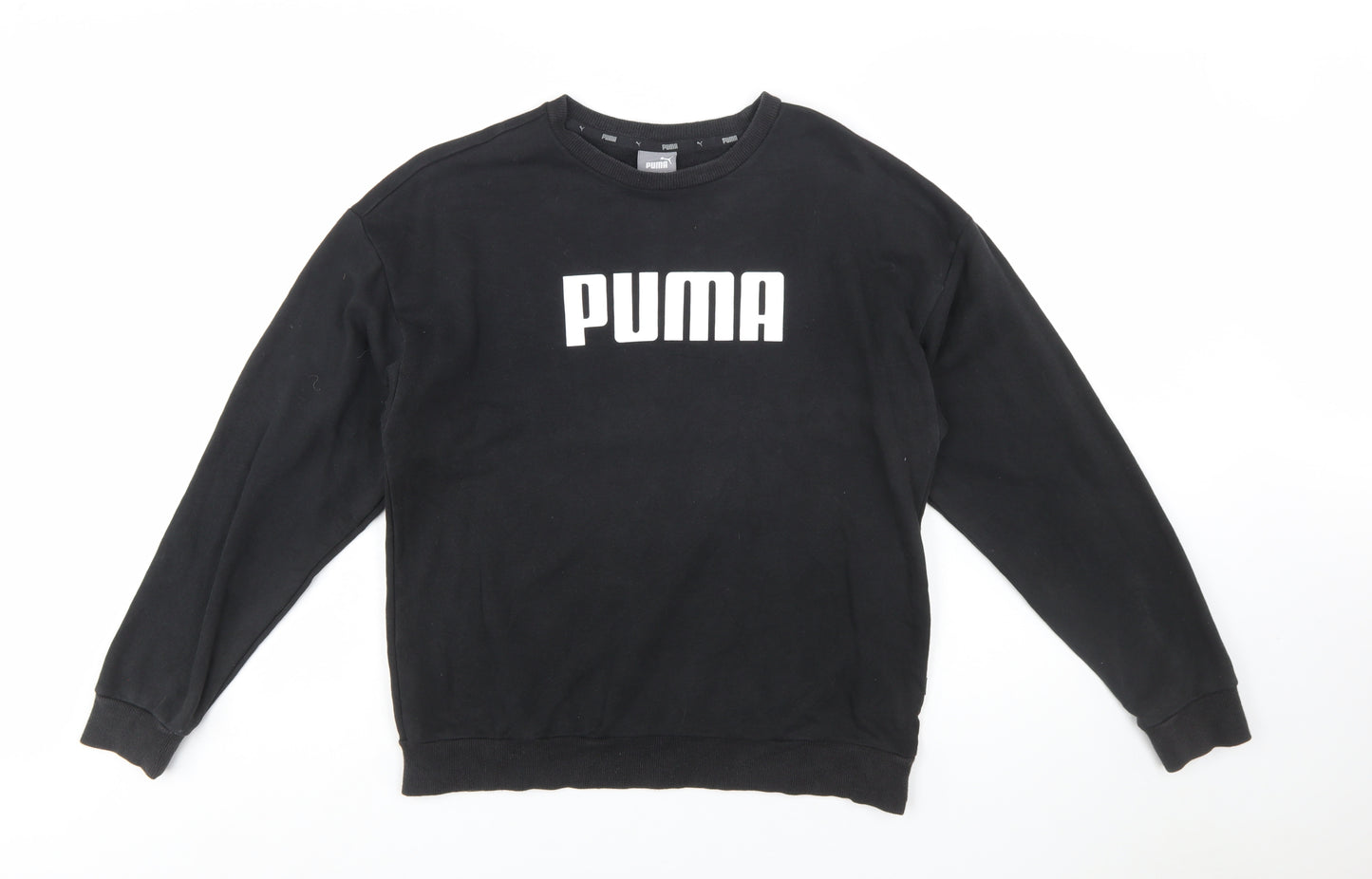 Puma Womens Black Crew Neck Pullover Sweatshirt Size 14