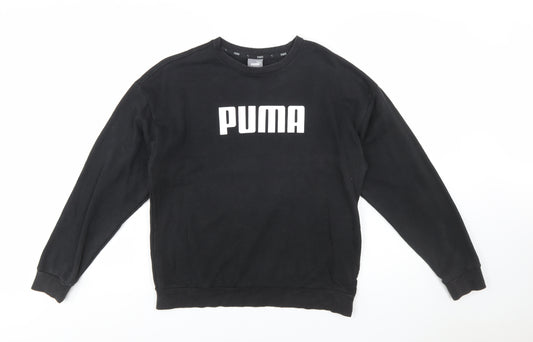 Puma Womens Black Crew Neck Pullover Sweatshirt Size 14