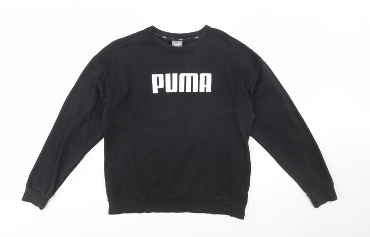 Puma Womens Black Crew Neck Pullover Sweatshirt Size 14