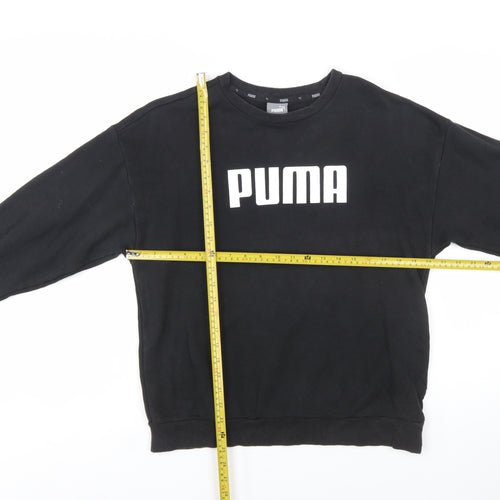 Puma Womens Black Crew Neck Pullover Sweatshirt Size 14