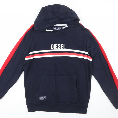 Diesel Boys Navy Blue Pullover Hoodie Age 15 Cotton Blend Casual