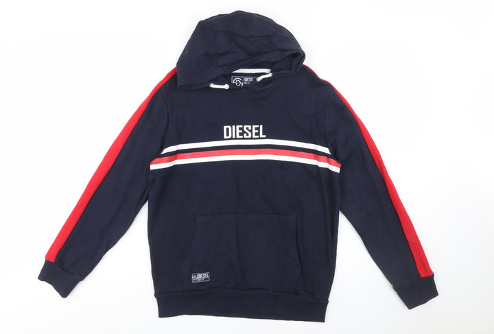 Diesel Boys Navy Blue Pullover Hoodie Age 15 Cotton Blend Casual