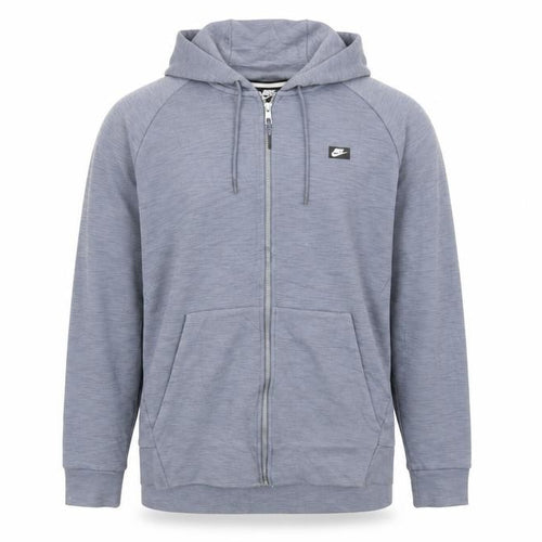 Nike Men's Blue Full Zip Hoodie Size L Lightweight Cotton Blend