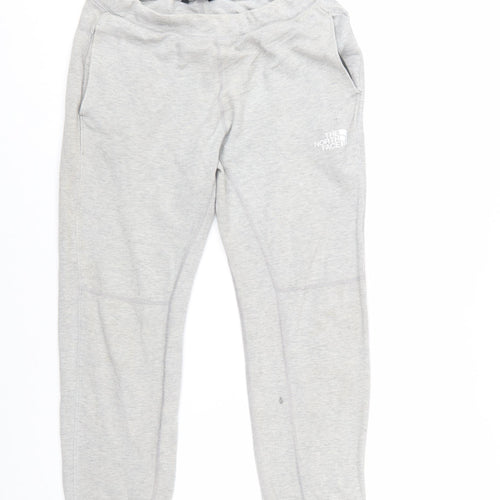 The North Face Boys Grey Jogger Sweatpants Size L Elastic Waist Comfort