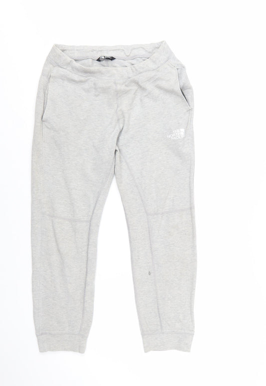 The North Face Boys Grey Jogger Sweatpants Size L Elastic Waist Comfort