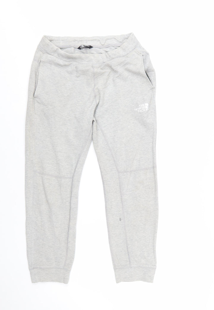 The North Face Boys Grey Jogger Sweatpants Size L Elastic Waist Comfort