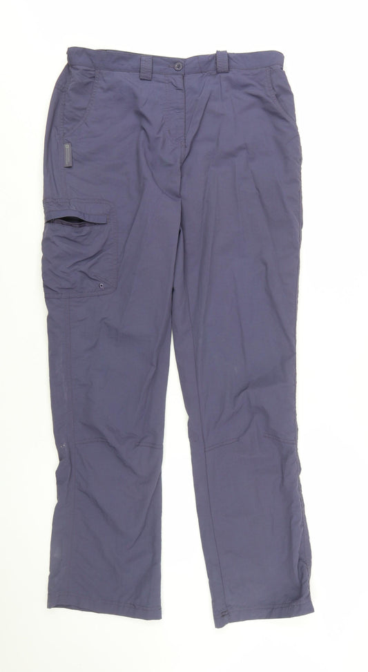 Mountain Warehouse Women's Blue Cargo Trousers Size 12 Quick Dry