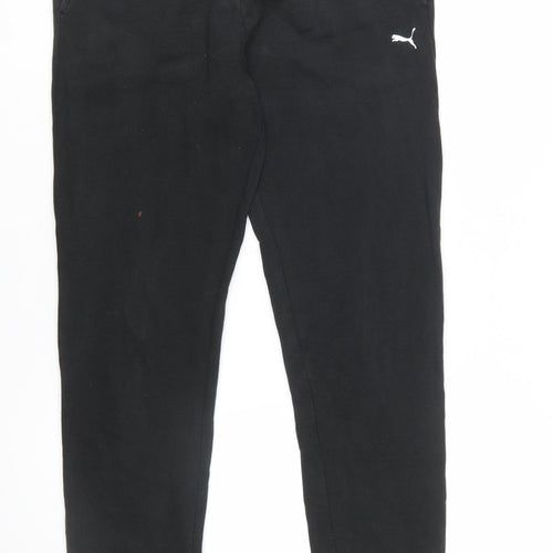 Puma Womens Black Jogger Sweatpants Size 8 Regular Fit Fleece
