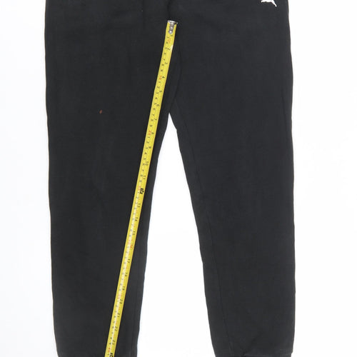 Puma Womens Black Jogger Sweatpants Size 8 Regular Fit Fleece