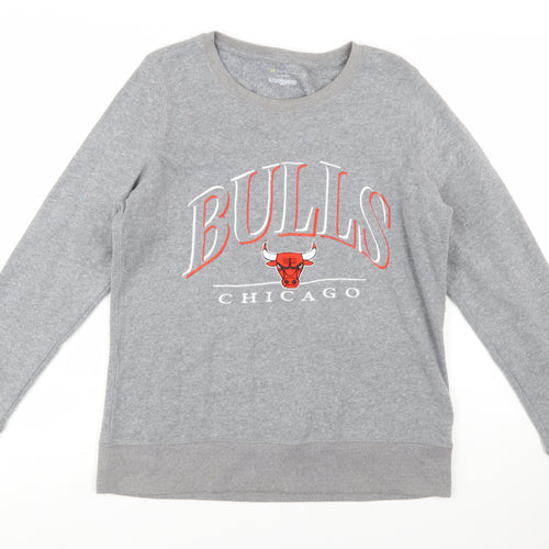 Tek Gear Womens Grey Chicago Bulls Sweatshirt Size L Classic Fit