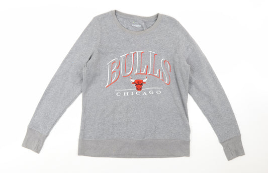 Tek Gear Womens Grey Chicago Bulls Sweatshirt Size L Classic Fit
