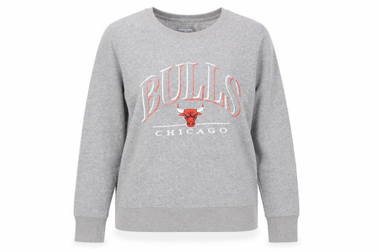 Front view of Tek Gear women’s grey chicago bulls sweatshirt, size L, classic fit