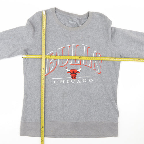 Tek Gear Womens Grey Chicago Bulls Sweatshirt Size L Classic Fit