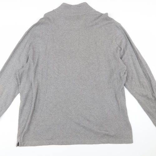 Chaps Men's Grey 2XL Cotton 1/4 Zip Mock Neck Sweatshirt