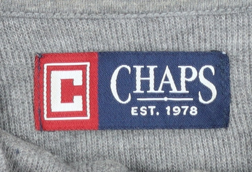 Chaps Men's Grey 2XL Cotton 1/4 Zip Mock Neck Sweatshirt