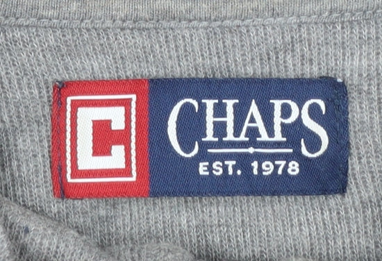 Chaps Men's Grey 2XL Cotton 1/4 Zip Mock Neck Sweatshirt