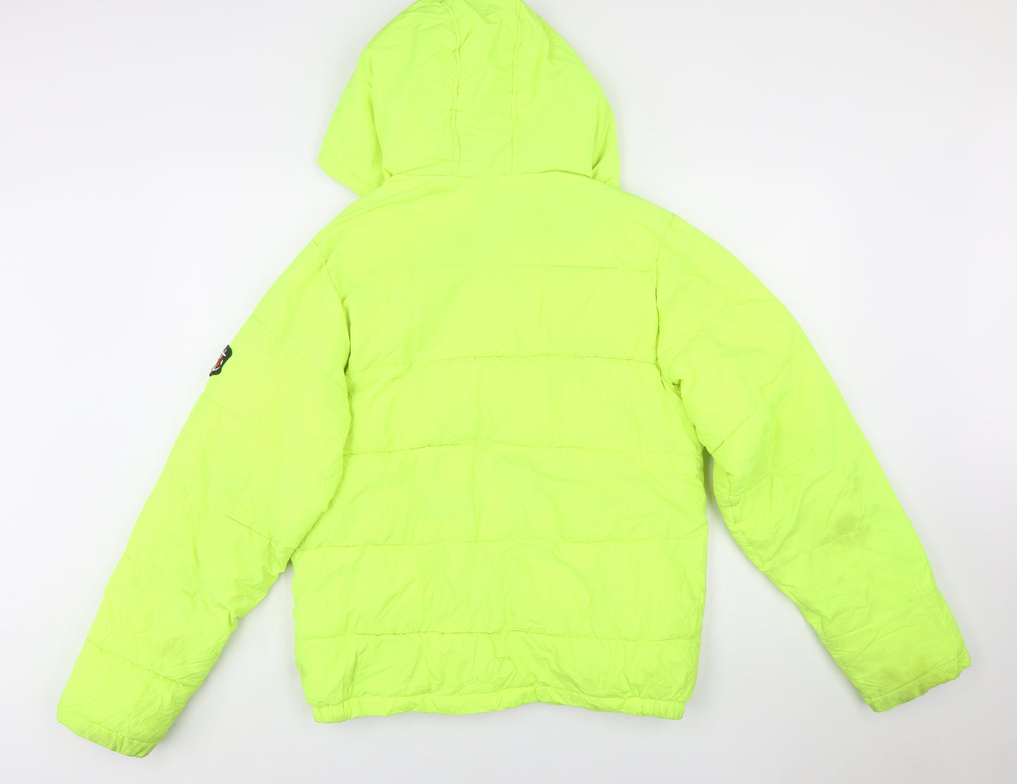 Nautica Womens Yellow Hooded Puffer Jacket XL Water Resistant
