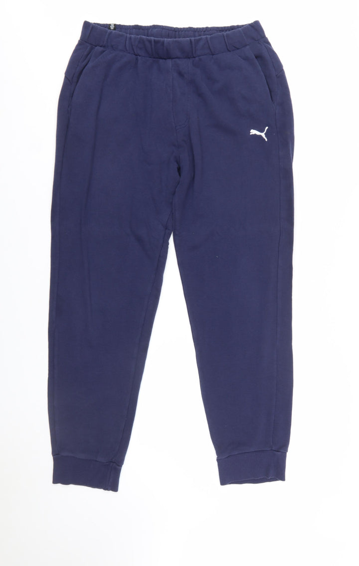 Puma Men's Blue Jogger Trousers L Regular Fit Elastic Waist