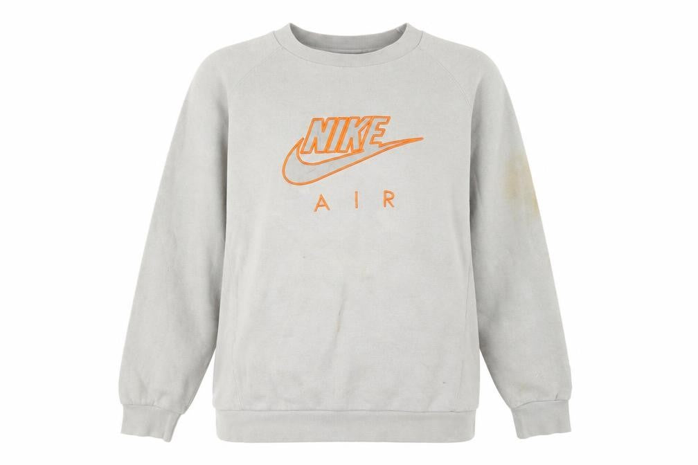 Front view of Nike Women’s Grey Air Sweatshirt XL Crew Neck Pullover Logo Print