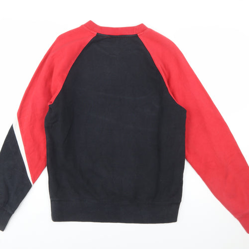 Nike Men's Red Colour Block Crew Neck Sweatshirt Size S