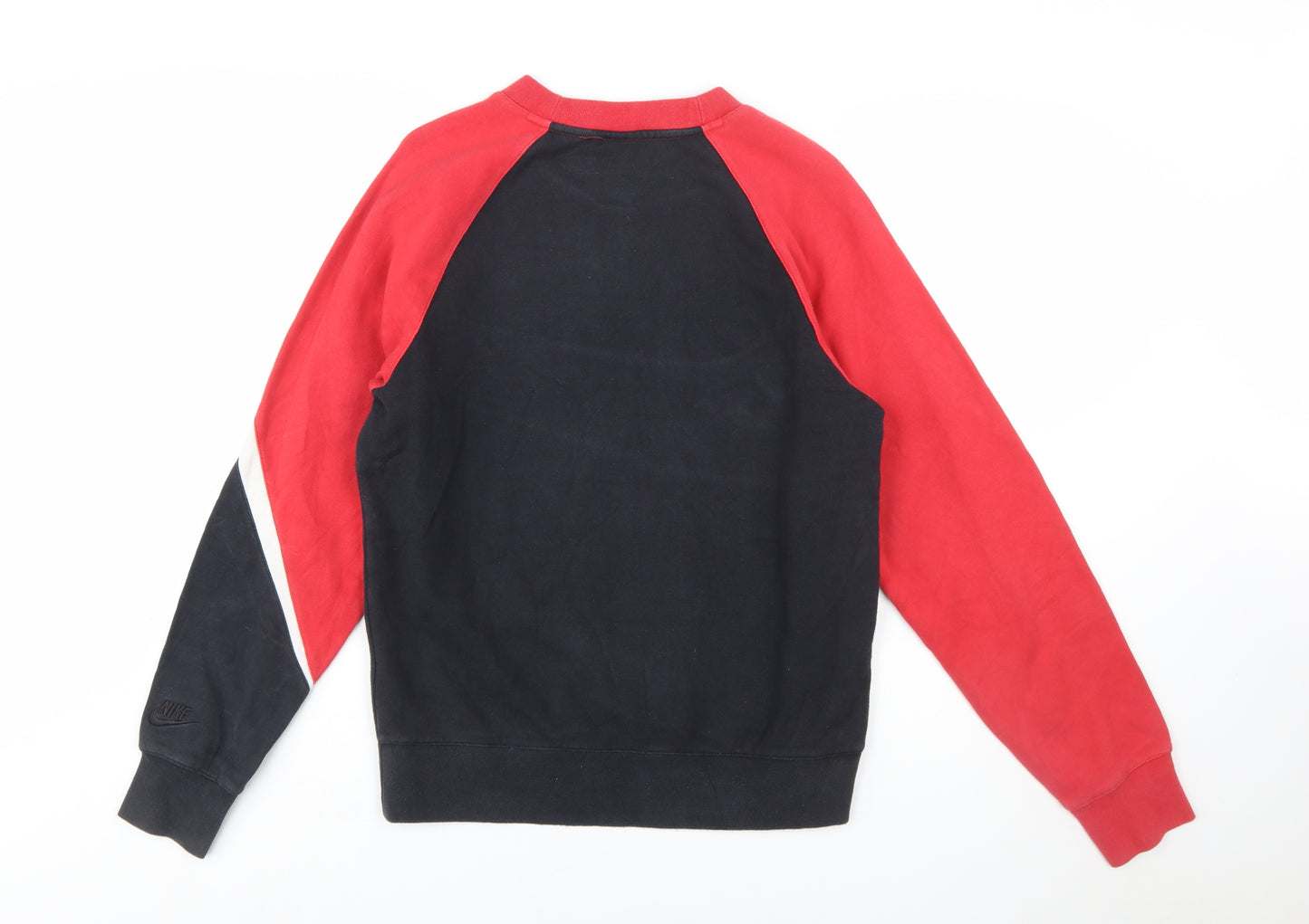 Nike Men's Red Colour Block Crew Neck Sweatshirt Size S
