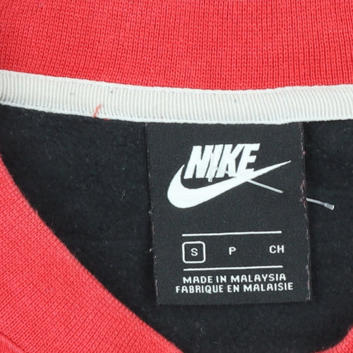 Nike Men's Red Colour Block Crew Neck Sweatshirt Size S
