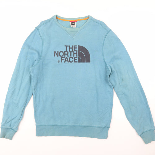 The North Face Men’s Blue Cotton Crew Neck Pullover Sweatshirt S