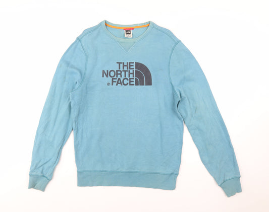 The North Face Men’s Blue Cotton Crew Neck Pullover Sweatshirt S