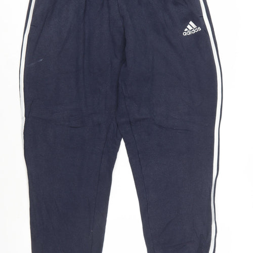 Adidas Men's Blue XL Joggers with Stripes and Logo