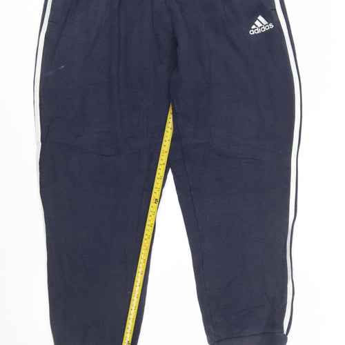 Adidas Men's Blue XL Joggers with Stripes and Logo