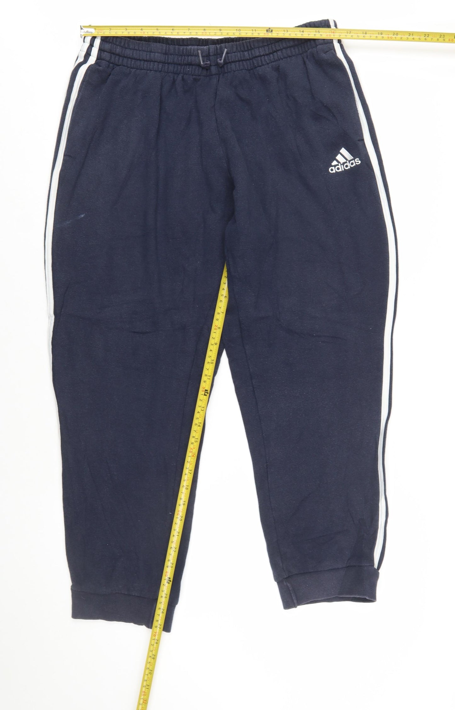 Adidas Men's Blue XL Joggers with Stripes and Logo