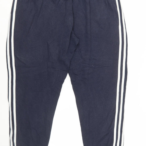 Adidas Men's Blue XL Joggers with Stripes and Logo
