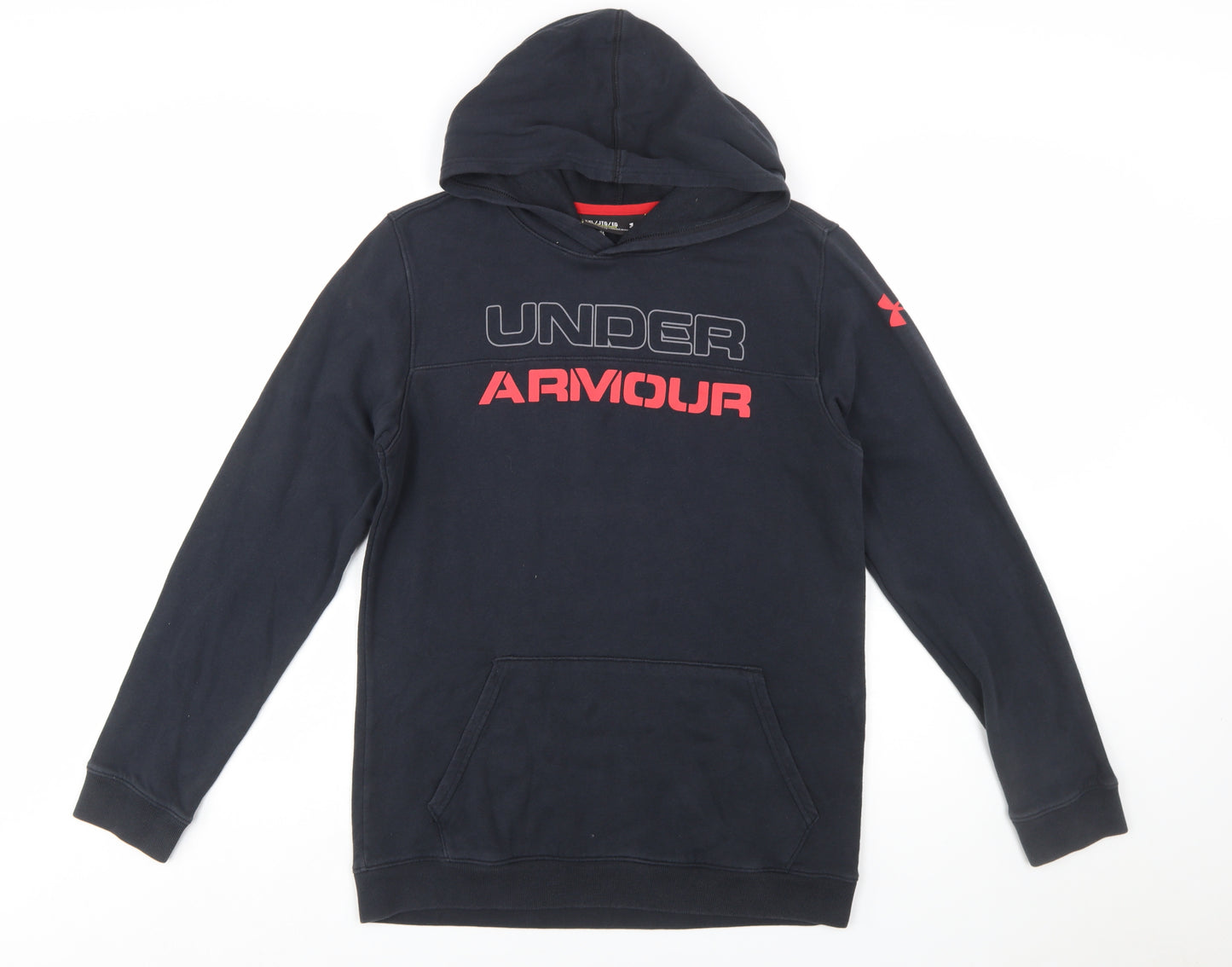 Under Armour Boys Black Pullover Hoodie YXL Loose Fit ColdGear