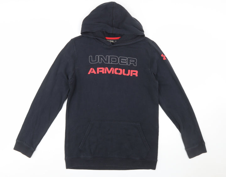 Under Armour Boys Black Pullover Hoodie YXL Loose Fit ColdGear