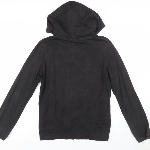 Puma Women Black Full Zip Hoodie UK 14 Cotton Blend Casual