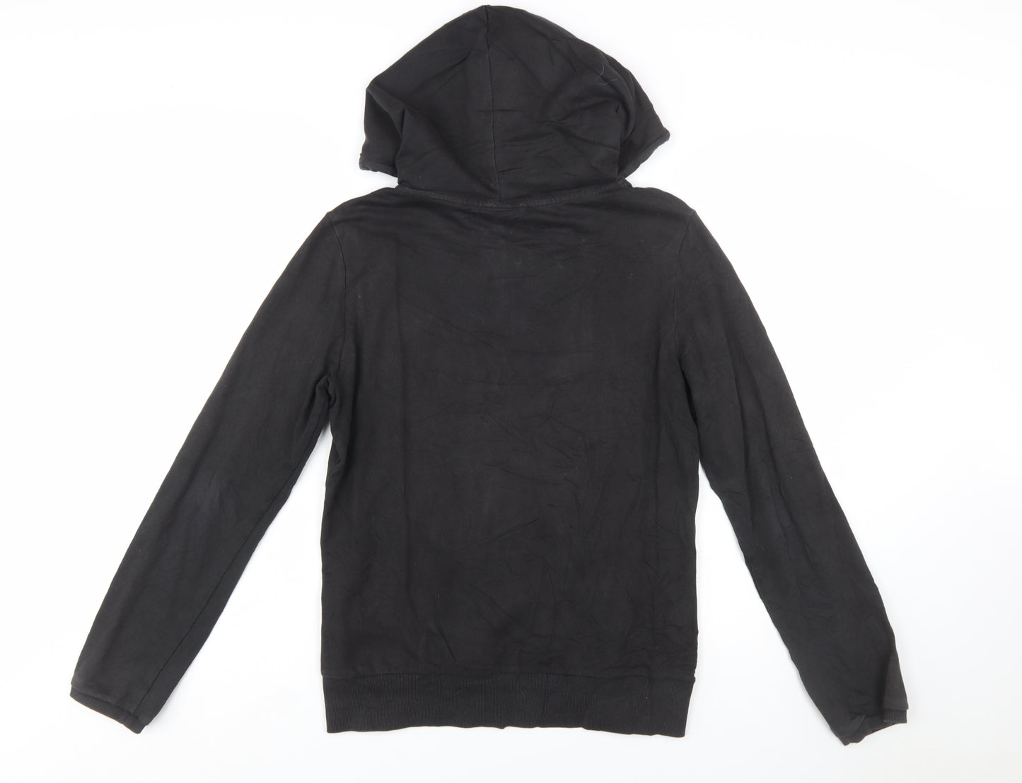 Puma Women Black Full Zip Hoodie UK 14 Cotton Blend Casual