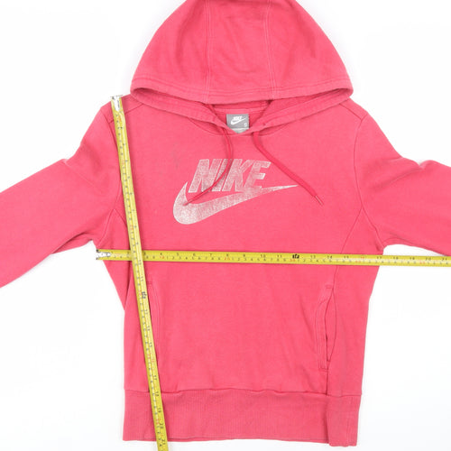 Nike Womens Pink Hoodie Small Size 8/10 Pullover Logo Sweatshirt